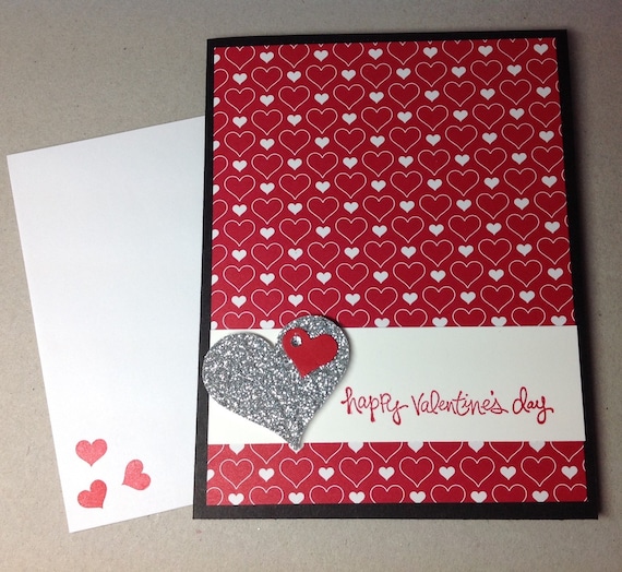 Valentine's Day greeting card featuring hearts