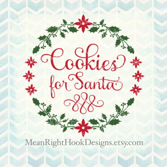 Cookies For Santa Plate SVG design by MeanRightHookDesigns on Etsy