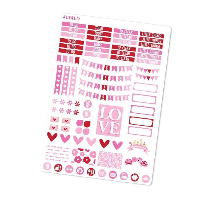 February Planner Stickers February Monthly Kit Fits Erin