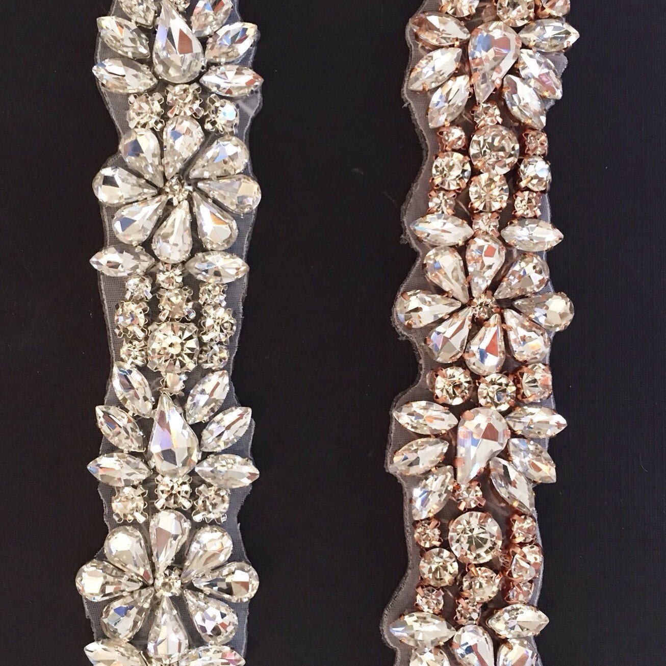 Crystal Rhinestone Trim by the YardWholesale rose gold Bridal
