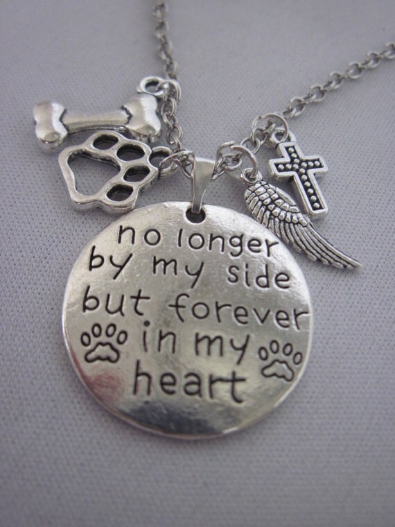 Pet Memorial Loss Necklace Dog Cat Paw Sentimental