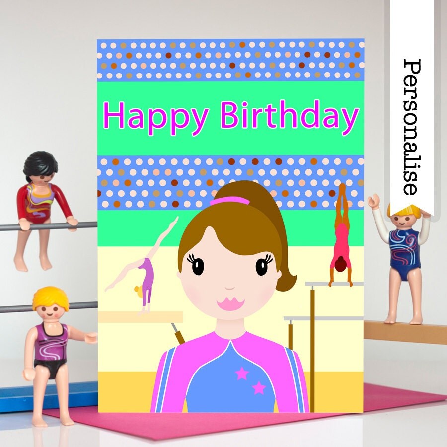 Girls Gymnast Personalised Birthday Card When I Grow Up