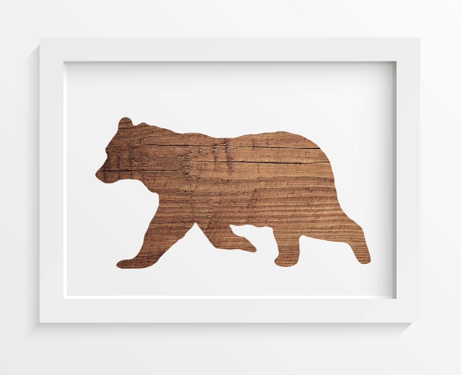 Rustic Wood Bear print Bear wall art Rustic home decor
