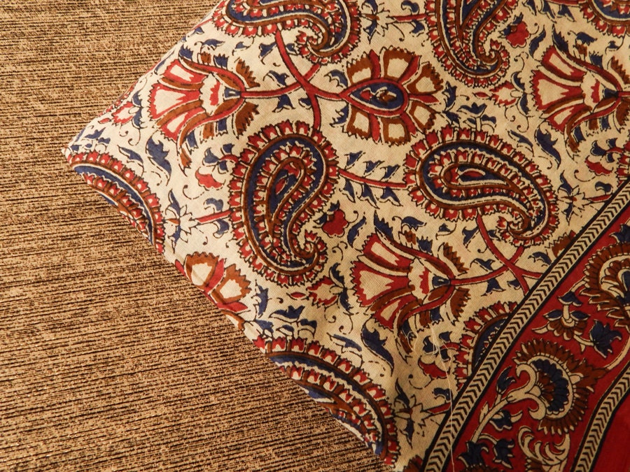 5.6 yards of Sari Fabric Block Print Sari Fabric Indian
