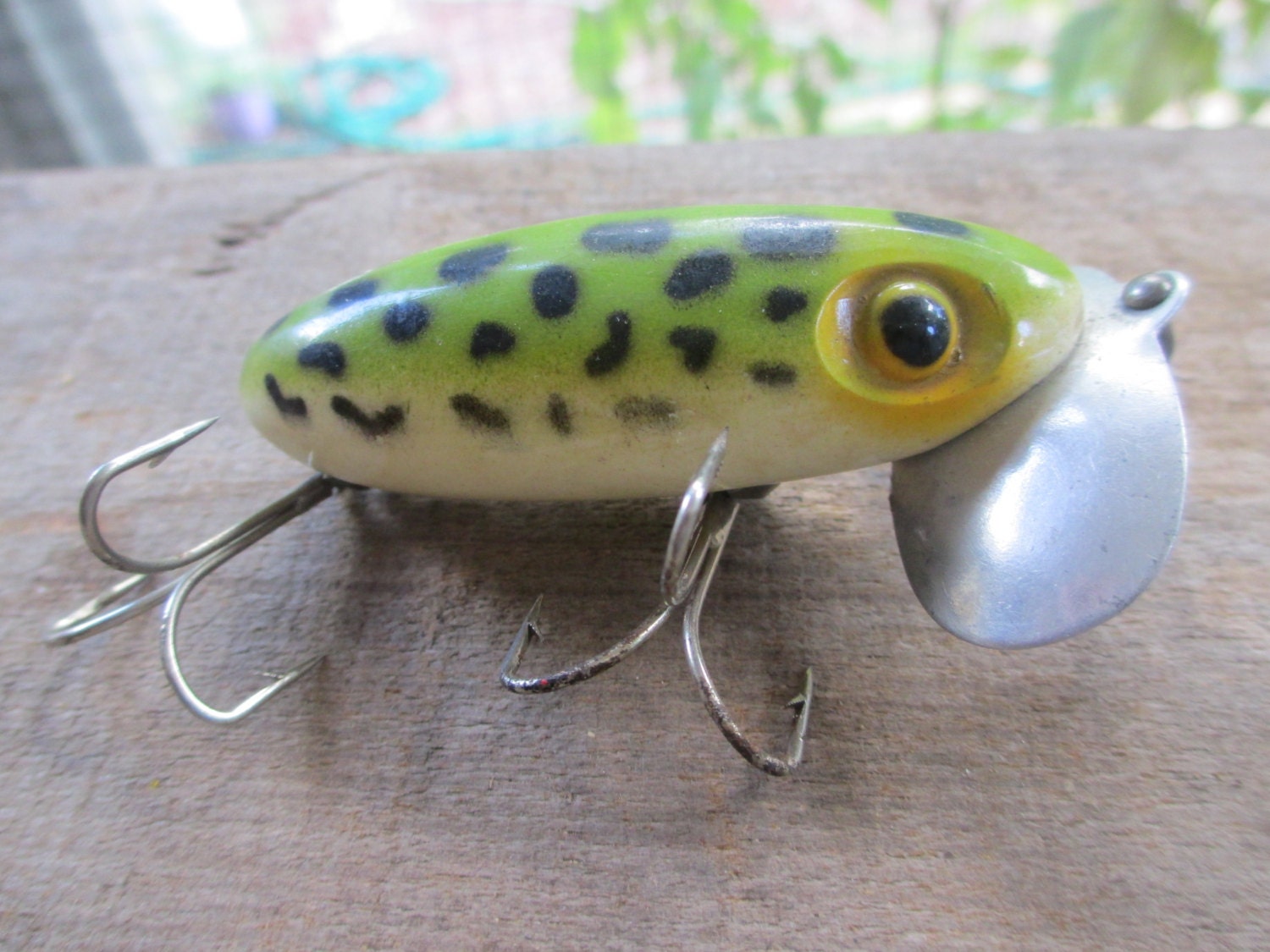 antque fishing lure jitterbug fred arbogast frog lure