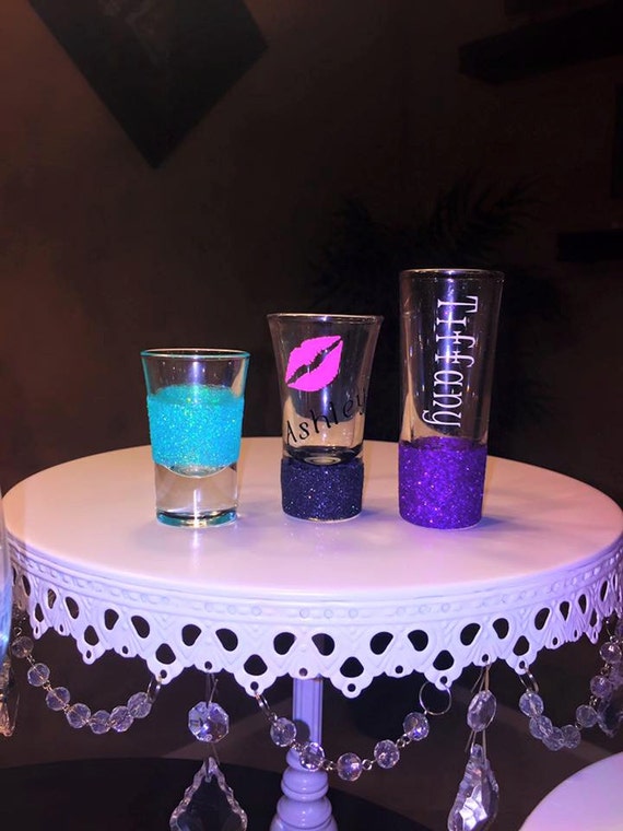 Bridal Party Shot Glasses Glitter Shot By Celebrationsdesigns