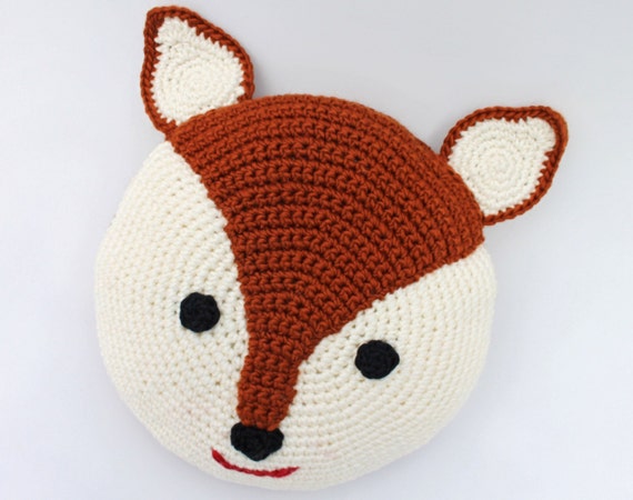 Fox pillow / crochet fox pillow / baby pillow / kids room Fox pillow / crochet fox pillow / baby pillow / kids room