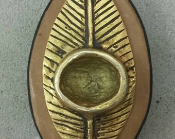 Beautiful Inkt Holder with Copper and Leather