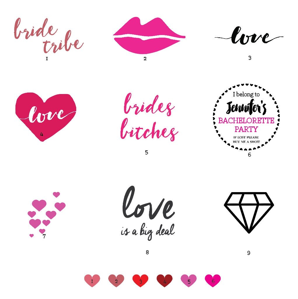 1520 Wedding Temporary Tattoos Wedding Favors Custom