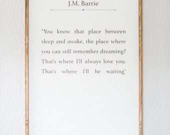 Peter Pan - J.M. Barrie - Wood Sign