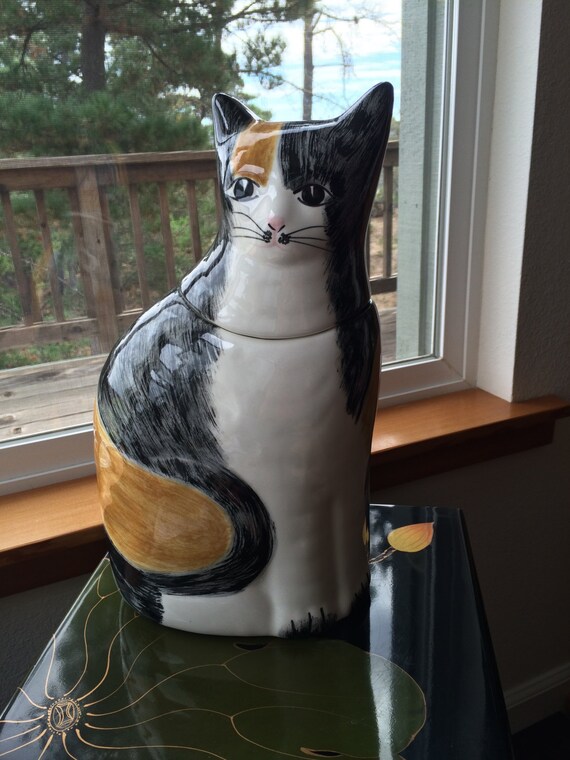 Laurie Gates California Pottery Calico Cat Cookie Jar