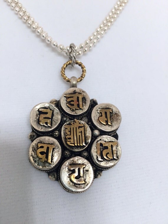 EXOTIC Tibetan Kalachakra & OM Mani Padme Hum Necklace