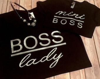 FREE SHIPPING!!! Boss Lady and Mini Boss Part 2-Piece Set; boss lady mini boss;Mommy and Me Set; Mother Daughter; Twinning;