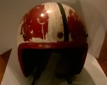 1960s or 70s real racing worn motorcycle helmet