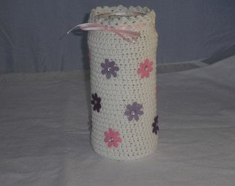 Vase - crochet - crochet - home decor - flower vase - flowers
