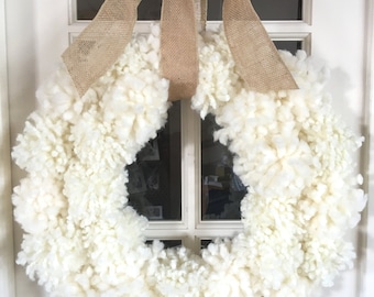 farmhouse pompom wreath