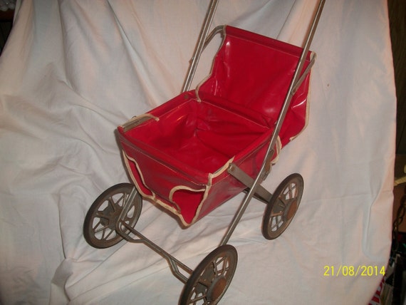 antique doll stroller metal