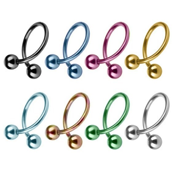 Twisted Ball Eyebrow Earring Barbell Anodized by Piercedallover