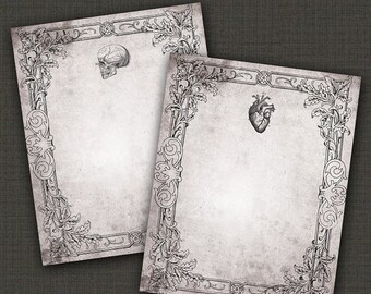 Gothic Victorian Anatomy Stationary Digital Download