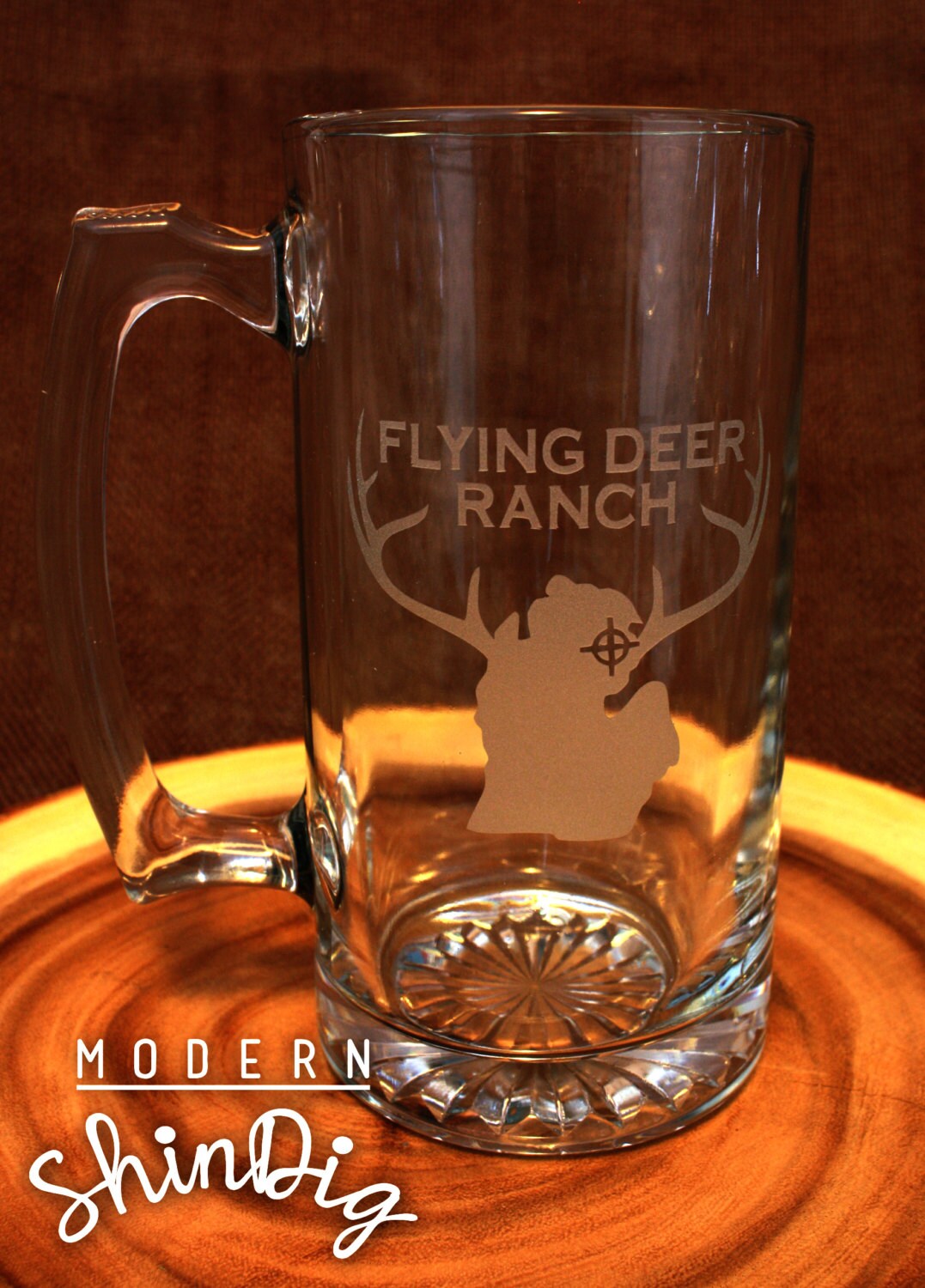 Hunting Beer Mugs Buck Shot Beer Mug Custom Etched Beer Mug