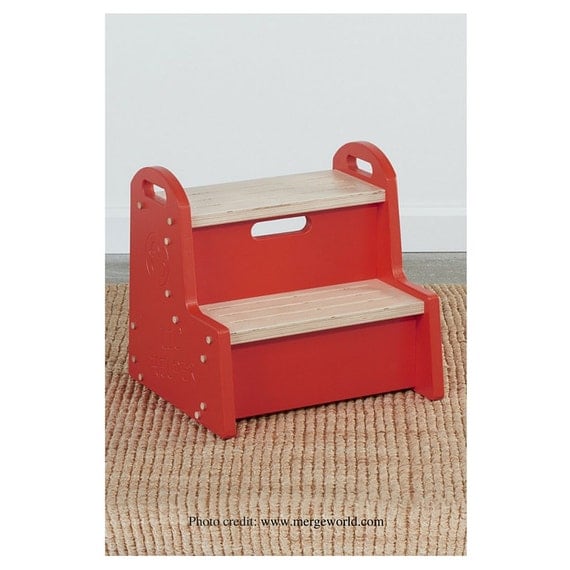 Wooden Step Stool Kids Step Stool Toddler by SouthBendWoodworks