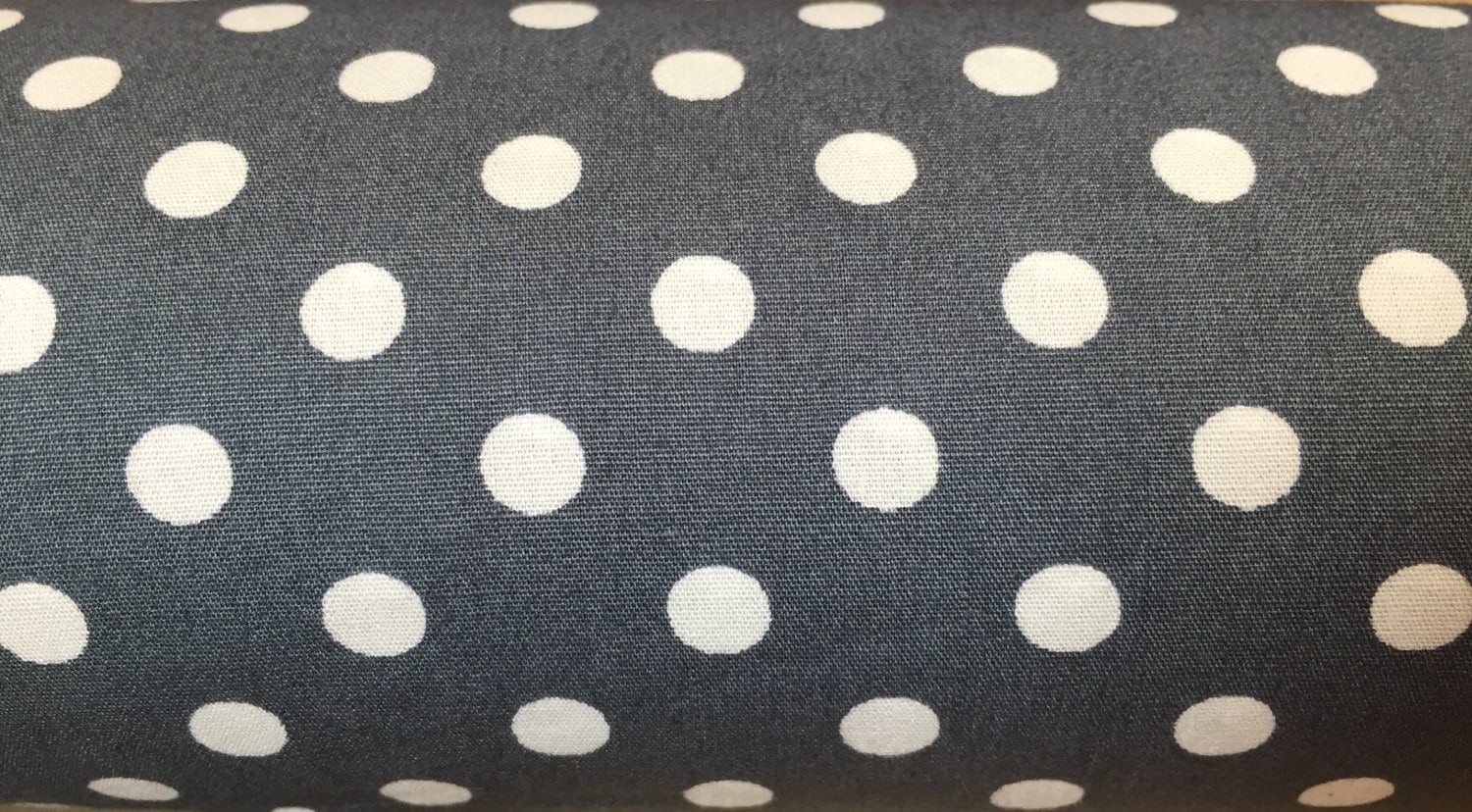 Grey and white polka dot cotton fabric by sunnysidefabricsuk