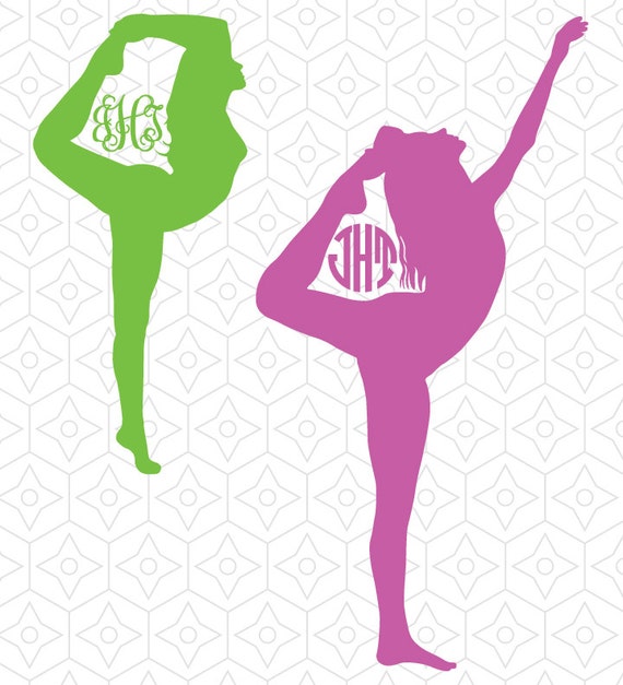 Download Aerobics and Gymnastics Monogram Frame Decals SVG DXF and AI