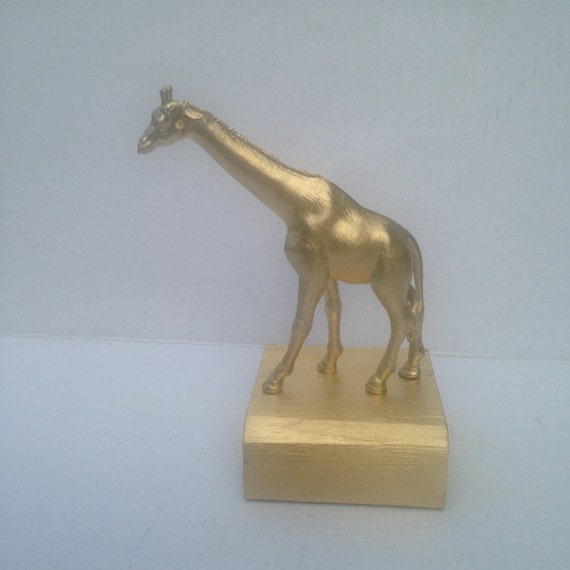 Gold Giraffe Statue Animal Decor Bookend Gold House