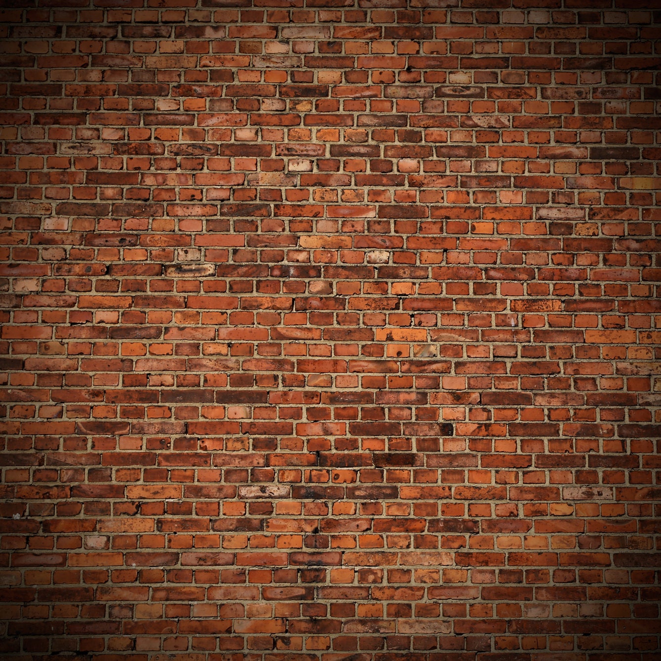 Old Red  Brick  Backdrop Weathered rustic  brick  wall  Printed