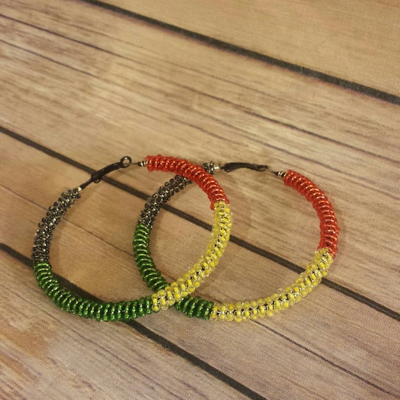 Jamaican Jewelry Jamaican Earrings Funky by KreationsByEbonie