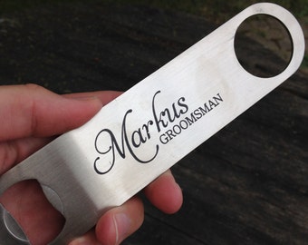 Custom Bottle Opener, Engraved, Bottoms Up, Groomsman Gift, Birthday Gift, Stocking Stuffer, Custom Bottle Opener, Gift, Engagement Gift