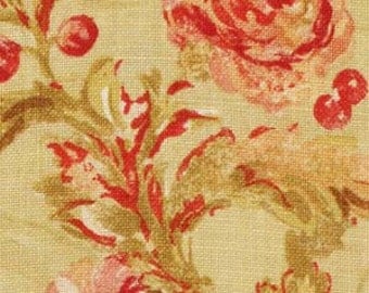 BEACON HILL MONTELCINO Floral Linen Fabric 5 Yards Citrine