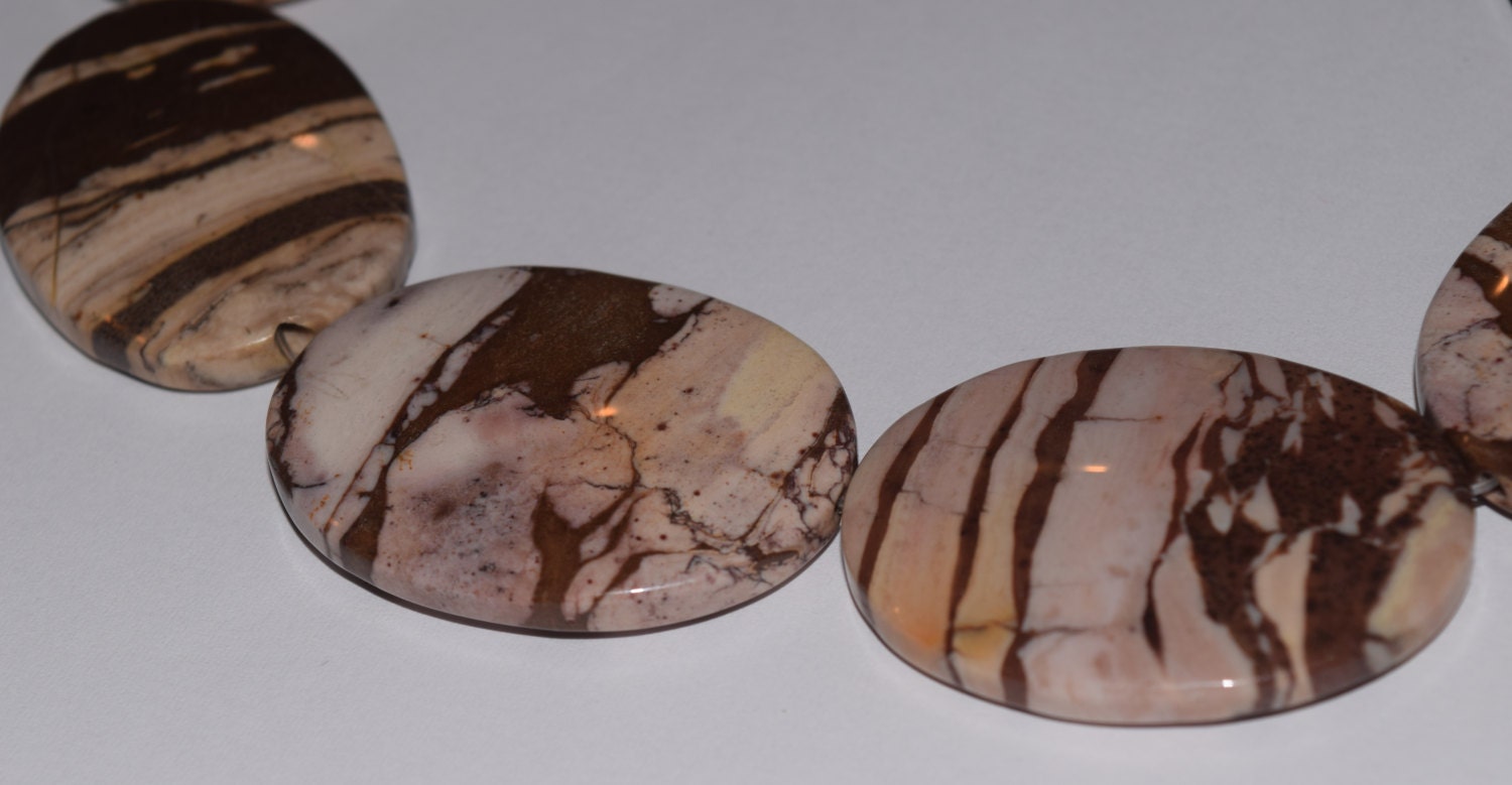 Natural Petrified Wood Jasper 40mm x 7mm Wooden Jasper