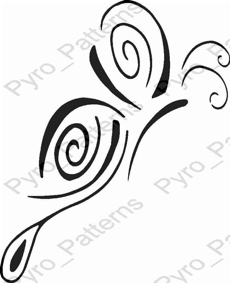 pyrography wood burning butterfly pattern printable stencil