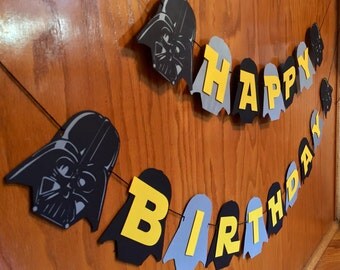 Darth Vader Banner-Star Wars Birthday-Star Wars-Star Wars Banner-Star Wars Birthday-Darth Vader Birthday Banner-Décor-Party Décor