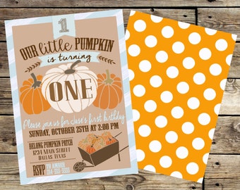 Little Pumpkin Birthday Invitation
