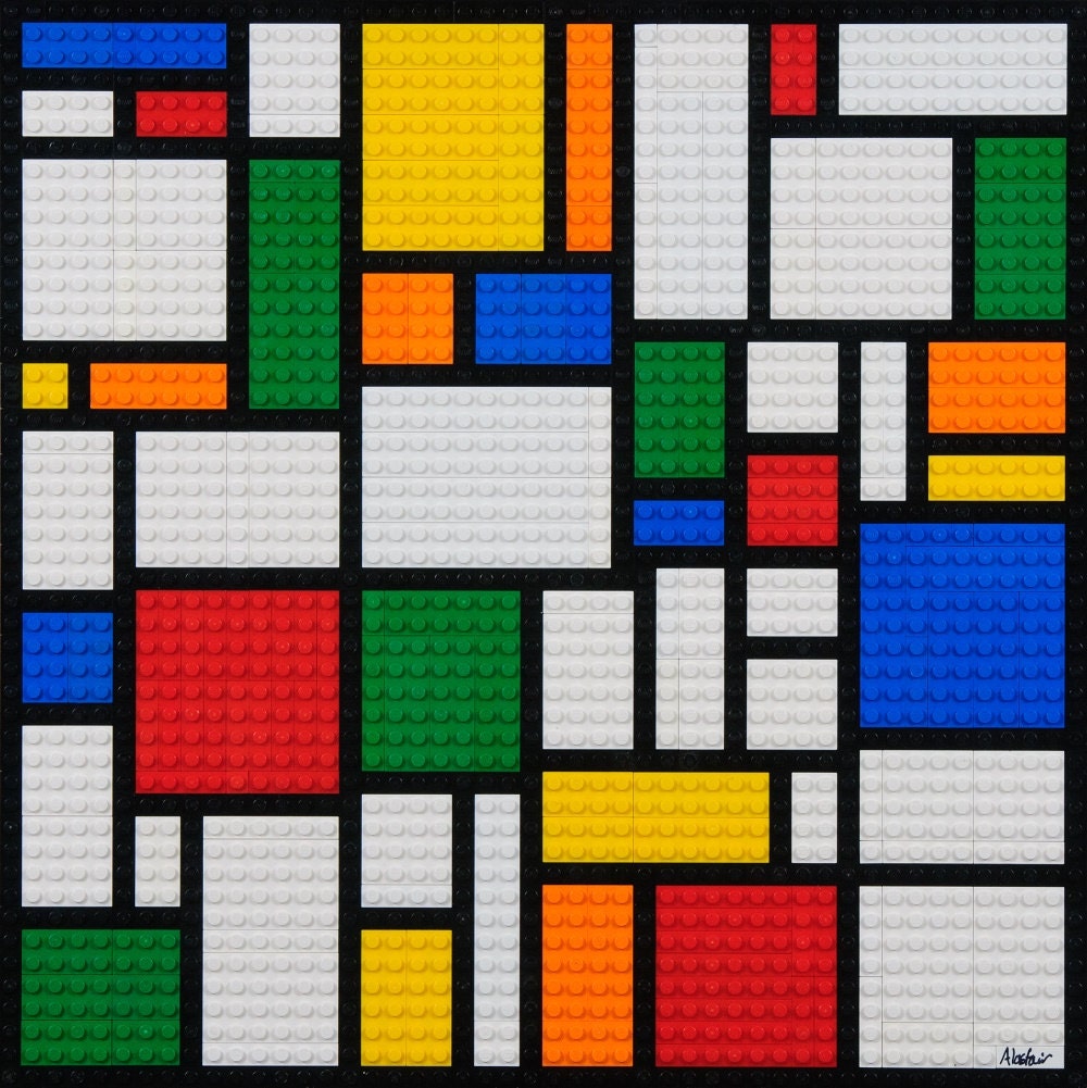 Lego Mosaic Mondrian Style Abstract Mosaic