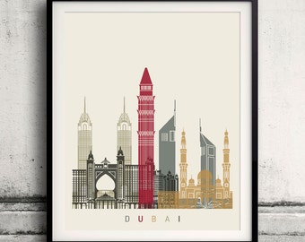 dubai skyline poster etsy dubai skyline poster etsy