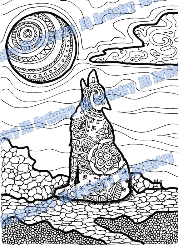 Items similar to Coloring Page - Wolf on Etsy