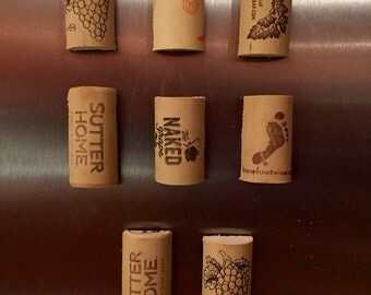 Wine cork magnets - set of 8