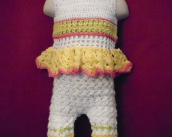 Baby peplum top with matching bloomers
