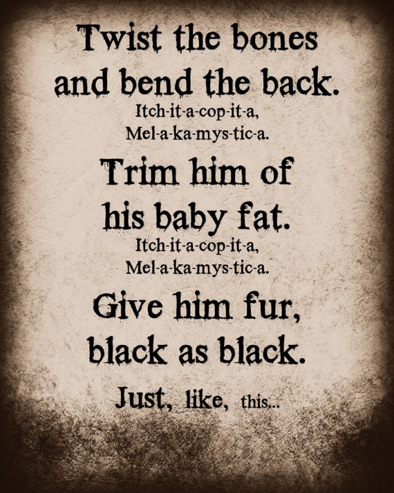 Items similar to Hocus Pocus Quote Black Cat Spell 8X10 Downloadable