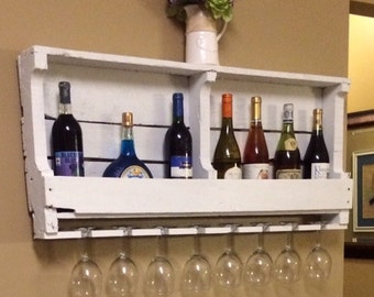 Wine Rack Pallet Wood - White