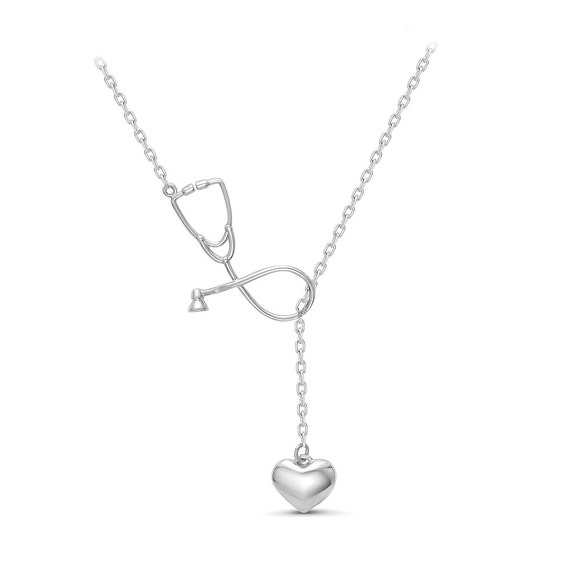 nurse gifts new Silver Lariat necklace by Stethoscope VorobevStudio necklace