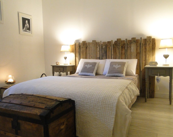 Pallet wood headboard