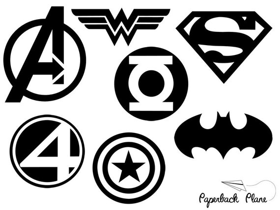 Super heroes SVG PNG Cut Files for use with Silhouette