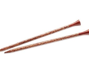 Palmwood Needles 14" Lantern Moon, Palmwood Single Point Needles Size US10, 10.5, 11, 13, 15, 17 Wood Knitting Needle Straight Wood Needles