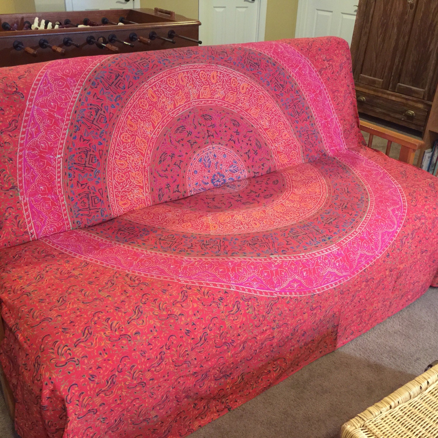 Futon cover with anchor bands dorm decor bohemian print