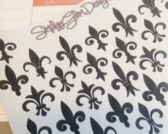 Fleur De Lis Decorative Stickers | Erin Condren & Plum Planner