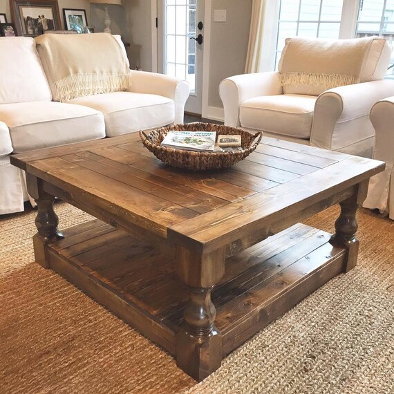 Items similar to Farmhouse Rustic Harvest Coffee Table on Etsy